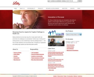 Lilly.com after the redesign
