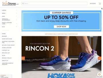 Shoestores.com after the redesign