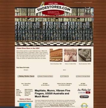 Shoestores.com before the redesign